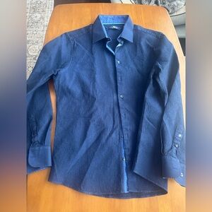 Stone Rose Dark Blue Casual Button Down Shirt